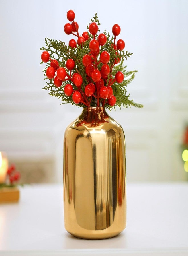 Behoma Metal Flower Vase for Home Decor Bedroom Living Room Office Wedding | Table Decorative Item for Festivals Birthday Gold (Flower Not Included, Modern) - Image 1